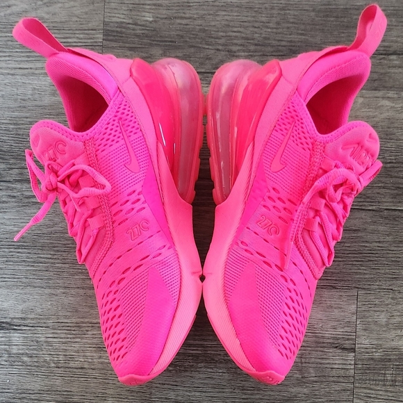 *XCLNT* Nike Airmax Air Max 270 Sz 7.5 Neon Bright Hot Hyper Vibrant Triple Pink - Picture 8 of 11